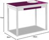 ASTIMESA Flügel Küchentisch, Metall Glas Holz, aubergine, 100x60 cm Bild 2