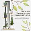 Outsunny Pflanzentreppe aus Holz, mehrstöckig (110 cm hoch Blumenständer, 1 St, 4-Etagen Pflanzenständer), für Garten Balkon, Schwarz+Naturholz Bild 3