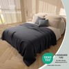 LAYNENBURG Premium Musselin Tagesdecke 180x220 cm - 100% Baumwolle - extraweiche Baumwolldecke als Kuscheldecke, Bett-Überwurf, Sofa-Überwurf, Couch-Überwurf - warme Sofa-Decke (Anthrazit) Bild 2