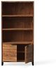 Bücherregal Sydney Akazie hell massiv Holzregal 90x180x35 cm mit Tür Regalschrank Bücherschrank für Wohnzimmer Büro Flur Esszimmer zeitlos elegant Bild 5