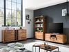 Bücherregal Sydney Akazie hell massiv Holzregal 90x180x35 cm mit Tür Regalschrank Bücherschrank für Wohnzimmer Büro Flur Esszimmer zeitlos elegant Bild 2