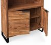 Bücherregal Sydney Akazie hell massiv Holzregal 90x180x35 cm mit Tür Regalschrank Bücherschrank für Wohnzimmer Büro Flur Esszimmer zeitlos elegant Bild 3
