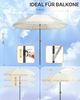 4smile Sonnenschirm Strand 180 cm in Beige - Höhenverstellbarer Strandschirm SunnyJoy UPF 50+ für Sonnenschutz Strand, Strandschirm windfest stabil - Sonnenschirm mit Schutzhülle, Gartenschirm Bild 5