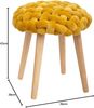 Sitzhocker 'Cosy', Fuß aus Holz und Sitzfläche gestrickt, gelb Bild 2