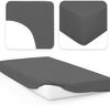 Jacobson Jersey Spannbettlaken Spannbetttuch Baumwolle Bettlaken (90x200-100x200 cm, Anthrazit) Bild 2