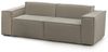 Talamo Italia - 2-Sitzer festes Sofa Paola, modulares lineares Sofa, modernes Wohnzimmersofa aus Stoff, 100 % Made in Italy, cm 220x95h70, Taupe Bild 5