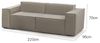 Talamo Italia - 2-Sitzer festes Sofa Paola, modulares lineares Sofa, modernes Wohnzimmersofa aus Stoff, 100 % Made in Italy, cm 220x95h70, Taupe Bild 2