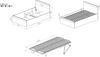 Bett Terni Einzelbett 127x207x88,5cm silbergrau Bild 3
