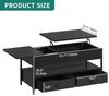 YITAHOME Couchtisch Höhenverstellbar, Wohnzimmertisch mit Verstecktem Ablagefach für für Wohnzimmer, Büro, couchtisch mit stauraum und 2 Schublade und LED-Lichtleiste 106 x 50 x 51,5 cm Bild 3