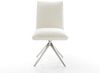 Drehstuhl Lelio-Flex Bouclé Soft Beige Kreuzgestell breit Edelstahl 360° drehbar Wippfunktion Taschenfederkern Bild 4