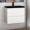 Waschtisch mit Unterschrank 60 cm Badmöbel Set mit Waschbecken Schwarz Gäste WC Weiß Matt Bild 1