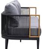 Sofa-Set Couchtisch und 2 Sessel aus Polyester und Aluminium in Schwarz und Grau, Sessel: 74 x 74 x 66 cm, Sofa: 198 x 74 x 66 cm, Tisch: 128 x 60 x 41 cm Bild 3