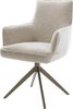 Drehstuhl Heira-Flex mit Armlehnen Webstoff Soft Beige Kreuzgestell breit Effektfinish Titan 360° drehbar Wippfunktion Taschenfederkern Bild 1