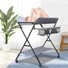 QIERF Klappbarer Wickeltisch Baby Wickelkommode Mobiler Wickelregal Höhenverstellbar, 25kg Tragfähigkeit für 0-12 Monate, Wechseln von Windeln, Wechselkleidung, Lagerung, Grau Bild 2