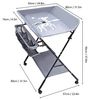 QIERF Klappbarer Wickeltisch Baby Wickelkommode Mobiler Wickelregal Höhenverstellbar, 25kg Tragfähigkeit für 0-12 Monate, Wechseln von Windeln, Wechselkleidung, Lagerung, Grau Bild 3