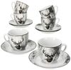 MamboCat Tasse 6er Set Alois Kaffeetassen mit Untertassen 6 Personen Porzellan Hirsch, Porzellan Bild 2