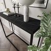 lukmebel Moderner Universal-Konsolentisch für Flur Wohnzimmer Schlafzimmer Industriestil Design laminierte Platte Platte Plus Stahlrahmen Schutzkante 30 x 80 x 80 cm Schwarz/Grigia Pietra Schwarz Bild 4