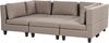 Beliani 'Unstad' Sofa, Braun, Leinenoptik, 72 x 76 x 228 cm, mit Ottomane, U-Form Bild 4