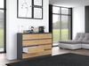 Home Collective Kommode Highboard Sideboard für Flur Schlafzimmer Wohnzimmer (Perfekt für Wohnzimmer, Schlafzimmer oder Esszimmer), mit 8 Schubladen, Breite 140 cm Höhe 97, Anthrazit Artisan Bild 5