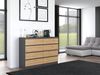 Home Collective Kommode Highboard Sideboard für Flur Schlafzimmer Wohnzimmer (Perfekt für Wohnzimmer, Schlafzimmer oder Esszimmer), mit 8 Schubladen, Breite 140 cm Höhe 97, Anthrazit Artisan Bild 4