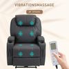 HOMCOM Massagesessel mit Liegefunktion, Fernbedienung, Becherhalter und Seitentasche (Fernsehsessel, 1-St, Relaxsessel), für Wohnzimmer, Büro, Dunkelgrau Bild 4