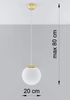 Pendelleuchte, Weiß, Gold, Stahl, H 80 cm Bild 4