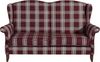 Verita Sofa 2,5-Sitzer Flachgewebe Rot Buche Nussbaumfarben Bild 3