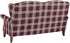 Verita Sofa 2,5-Sitzer Flachgewebe Rot Buche Nussbaumfarben Bild 5