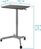 Seville Classics 'Airlift XL' höhenverstellbar, Espresso/ Aluminium, 68,8-104,6 x 71 x 50 cm Bild 5
