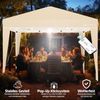 KESSER® Faltpavillon mit Tasche und Beleuchtung, wasserdicht und UV-Schutz 50+, Metall / Polyester beige, 300x300 cm Bild 5