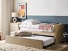 Tagesbett Samtstoff mit Lattenrost Ausziehbar Modern Glamour Ausziehbett für 2 Personen Beige Bild 2