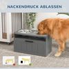 PawHut Futternapf Erhöhte Futterstation mit 2 Edelstahlschüsseln, Anti-Schling-Matte, Edelstahl, für große und extra große Hunde, Grau Bild 4