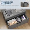 PawHut Futternapf Erhöhte Futterstation mit 2 Edelstahlschüsseln, Anti-Schling-Matte, Edelstahl, für große und extra große Hunde, Grau Bild 5