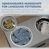 PawHut Futternapf Erhöhte Futterstation mit 2 Edelstahlschüsseln, Anti-Schling-Matte, Edelstahl, für große und extra große Hunde, Grau Bild 3