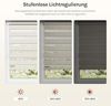 WOLTU Doppelrollo Klemmfix ohne Bohren Holzlook Buche B60 x H150 cm, Duo Rollo lichtdurchlässig Fensterrollo für innen verdunkelnd, Zebrarollo mit Kettenzug - Seitenzugrollo für Fenster und Tür Bild 3