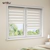 WOLTU Doppelrollo Klemmfix ohne Bohren Holzlook Buche B60 x H150 cm, Duo Rollo lichtdurchlässig Fensterrollo für innen verdunkelnd, Zebrarollo mit Kettenzug - Seitenzugrollo für Fenster und Tür Bild 2