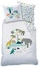 MTOnlinehandel Bettwäsche Safari 135x200 + 80x80 cm 2 tgl, 100 % Baumwolle in Biber, Biber, 2 teilig, Afrika Tour für Mädchen und Jungs, Zoo-Tiere & Dschungel Abenteuer Bild 4