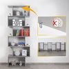 RICOO Standregal 192 x 70 x 25 cm grau – Bücherregal Raumteiler Wohnzimmer WM070-PL Bild 4