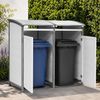 Mülltonnenbox Doppelbox Mülltonnenverkleidung Einzelbox + Anbaubox Weiß Grau Mülltonne 240L Gartenbox Anbaubox Holz Anbau Deckel Grau Weiß Zinkdach Bild 4