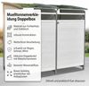 Mülltonnenbox Doppelbox Mülltonnenverkleidung Einzelbox + Anbaubox Weiß Grau Mülltonne 240L Gartenbox Anbaubox Holz Anbau Deckel Grau Weiß Zinkdach Bild 2