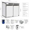 Mülltonnenbox Doppelbox Mülltonnenverkleidung Einzelbox + Anbaubox Weiß Grau Mülltonne 240L Gartenbox Anbaubox Holz Anbau Deckel Grau Weiß Zinkdach Bild 3