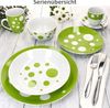 MamboCat Tafelservice Pula grün 12tlg Tafelservice Porzellan 6 Pers Speiseteller Punkte, Porzellan Bild 5