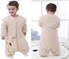 Chilsuessy Baby Winter Schlafsack mit Füßen und abnehmbar Langarm Pyjamas aus Bio Baumwolle kleine Kinder Schlafsack für Baby 1 bis 7 Jahre (M/Koerpergroesse 95-105cm, Giraffe/3. 5 Tog Verdickt) Bild 5