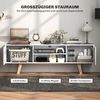 HOMCOM TV Schrank, TV-Kommode, Schrankelement mit Schubladen und Offene Regale, MDF, Weiß, 150 x 39 x 50 cm Bild 4