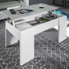 Dmora - Couchtisch Oceanside, Couchtisch mit hochklappbarer Platte, niedriger Wohnzimmertisch, 100x50h45/56 cm, Weiß und Beton Bild 2