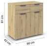 rauch Aditio Box, Kommode, 2-türig, 2 Schubladen, mit Softclose-Funktion, Farbe Eiche Artisan, BxHxT 80x81x42cm Bild 3