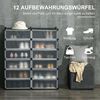 HOMCOM Schuhregal Kunststoffregal für 24 Paar Schuhe, Schuhkarton für Flur 1-tlg, DIY Steckregal Aufbewahrung von Schuhen Bild 4