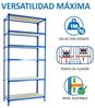 Simonrack Schwerlastregal, Lagerregal, 250 x 80 x 40 cm, Metallregal, Kellerregal, Biegestelle 150 kg, 6 Holzfachböden, Blau/Holz - Maderclick Bild 4