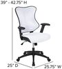 Flash Furniture High Back Designer White Mesh Executive Swivel Ergonomic Office Chair with Adjustable Arms, 25.75"W x 25"D x 39" - 42.75"H Bild 3