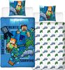 MTOnlinehandel Bettwäsche Minecraft 135x200 + 80x80 cm, 100 % Baumwolle, Renforcé, 2 teilig, offiziell lizenzierte Kinder- und Jugendbettwäsche "Minecraft Survive" Bild 2